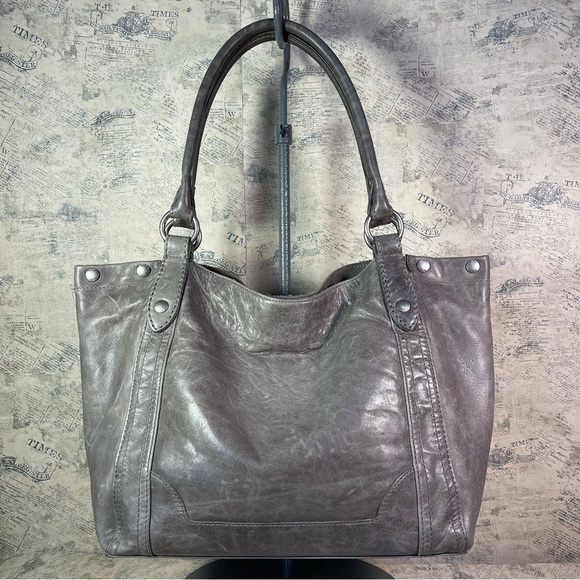 Frye Melissa Shoulder Tote Bag Ice Gray - Picture 1 of 13